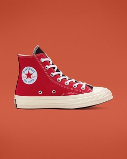 Converse Logo Play Chuck 70 Férfi Magasszárú Fehér/Piros/Kék | EPMSYCZ-HU